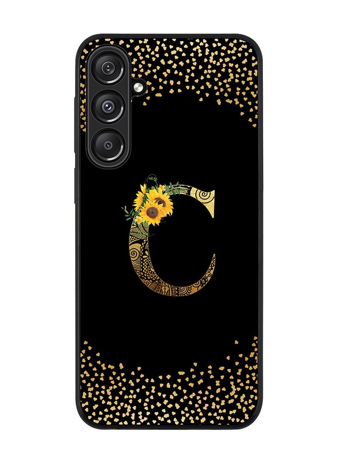 Stylizedd For Samsung Galaxy A16 / A16 5G Case,Slim fit Camera Protection, Shockproof Thin Phone cover - Custom Floral Monogram - C ( Black ) - Image 1
