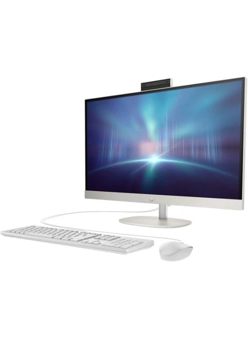 HP (محدث) كمبيوتر مكتبي شامل 27 بوصة، معالج إنتل كور i7-1355U من الجيل الثالث عشر|ذاكرة وصول عشوائي 16 جيجابايت DDR4|قرص SSD M.2 سعة 512 جيجابايت|رسومات إنتل إيريس Xᵉ| ويندوز 11 برو - Image 2
