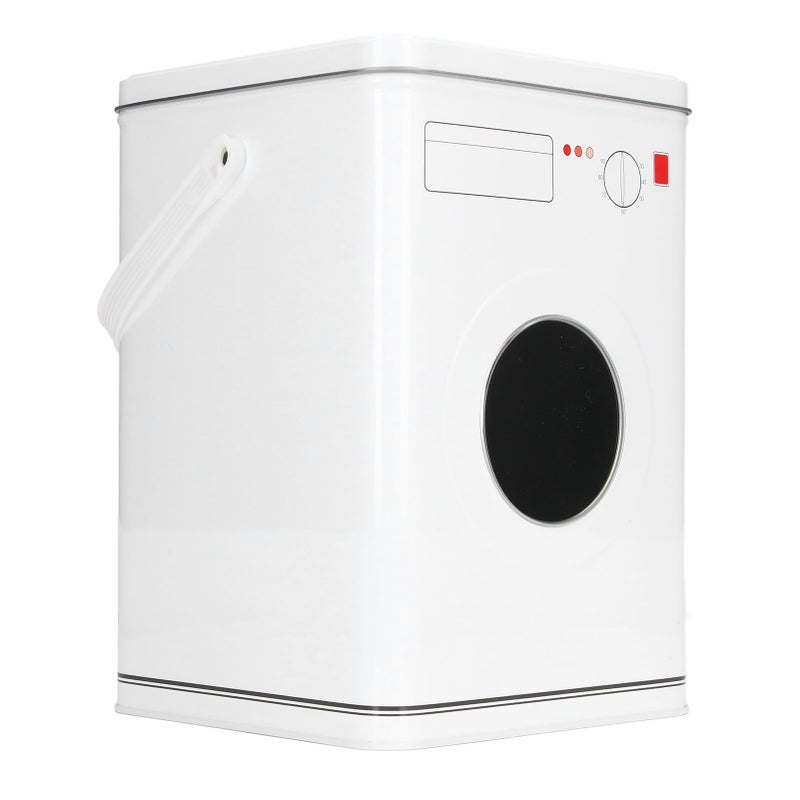 Laundry Powder Container Tinplate Large Capacity Simple Laundry Bead Storage Box Container With Handle White - Image 3