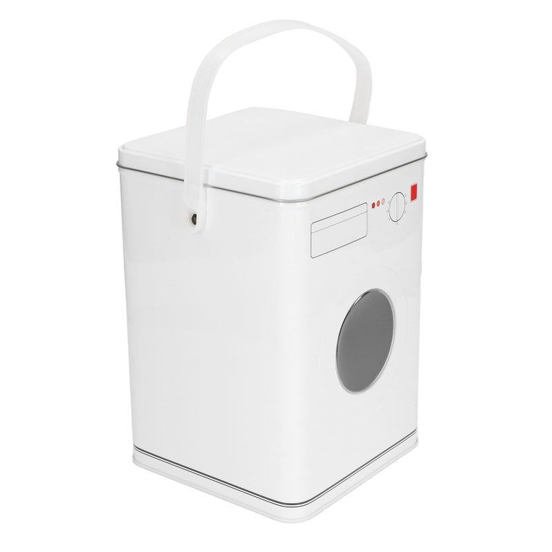 Laundry Powder Container Tinplate Large Capacity Simple Laundry Bead Storage Box Container With Handle White - Image 5