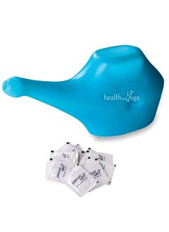 HealthandyogaQwikflo Plastic Neti Pot (Blue-200 Ml) + HealthandyogaPure Jala Neti Salt Sachets (Pack Of 10)- For Blocked Nose, Cold & Headaches- Complete Saline Nasal Wash Yoga Detox Travel Kit - pzsku/Z483E9884F58BDB85A574Z/45/_/1727684448/bfaac95d-14a6-49a5-8094-2c2666146a57