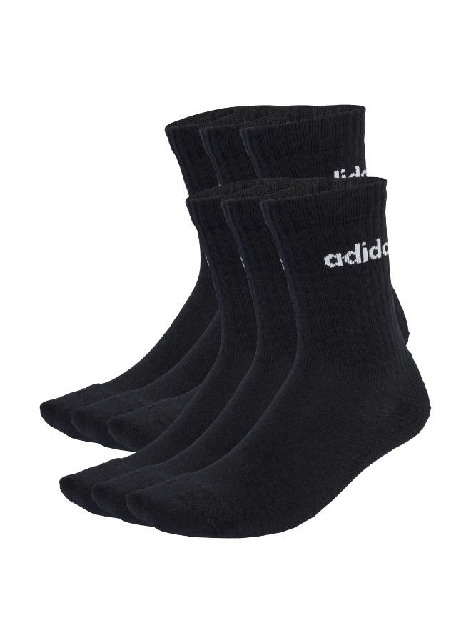 Adidas Linear Crew Socks Cushioned Socks 6 Pair Pack - Image 1