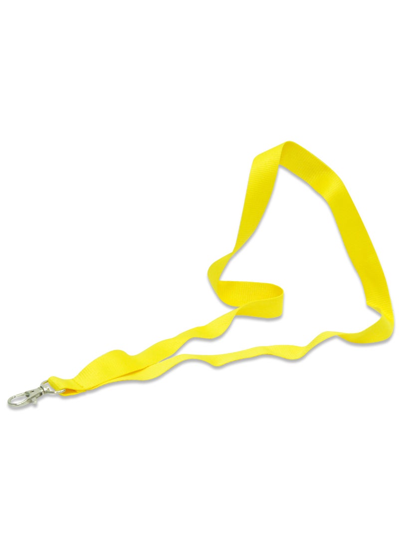 FIS Pack of 50 Pieces Flat Lanyard Badge Holder With Hook Yellow - Image 1