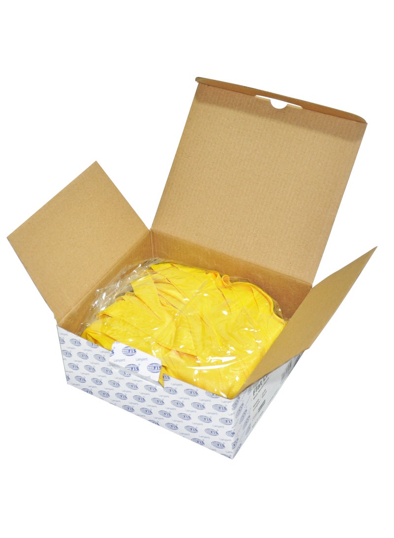 FIS Pack of 50 Pieces Flat Lanyard Badge Holder With Hook Yellow - Image 2