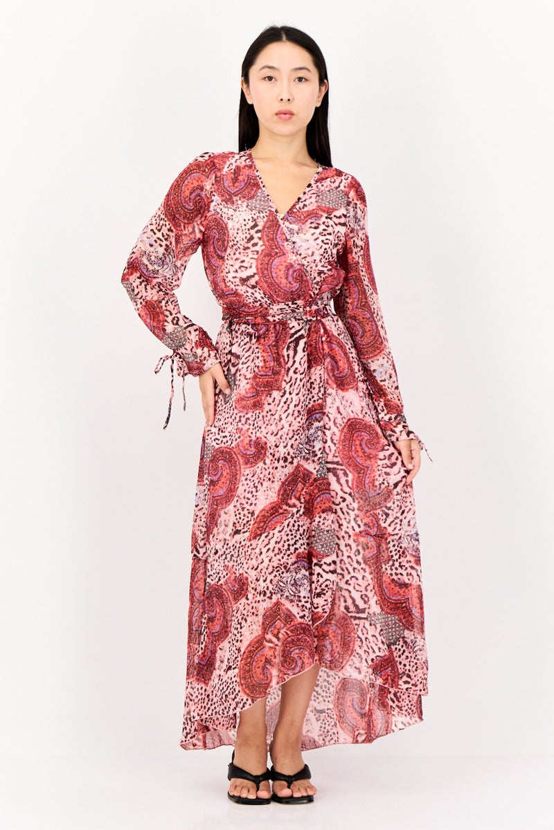 KENDALL + KYLIE Women Animal Print Belted Maxi Dress, Multicolor - Image 1