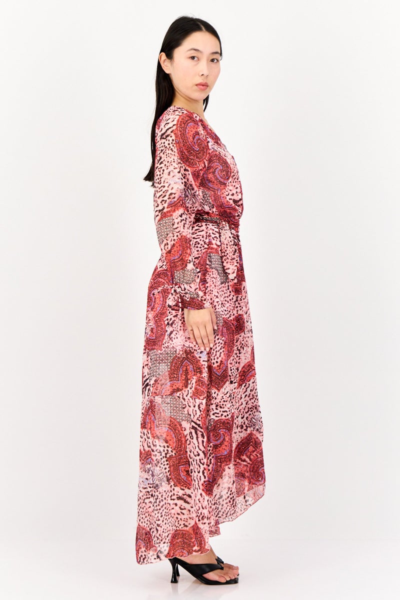 KENDALL + KYLIE Women Animal Print Belted Maxi Dress, Multicolor - Image 3