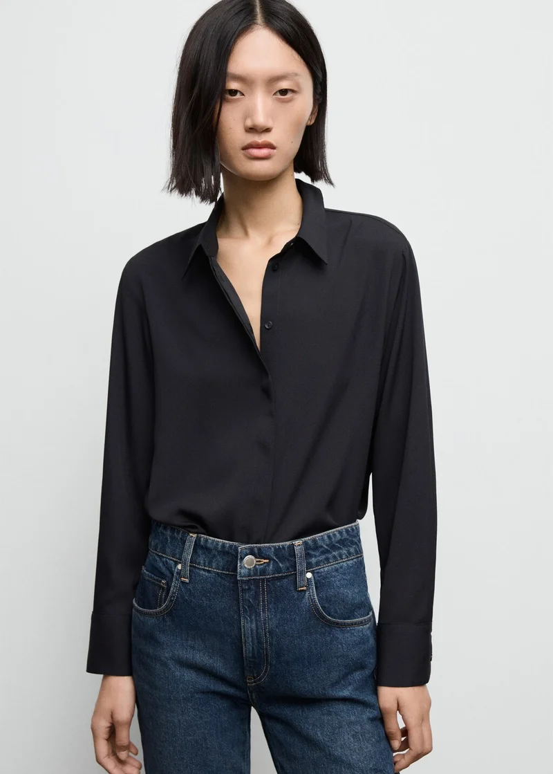 Mango Man Fluid long-sleeved blouse