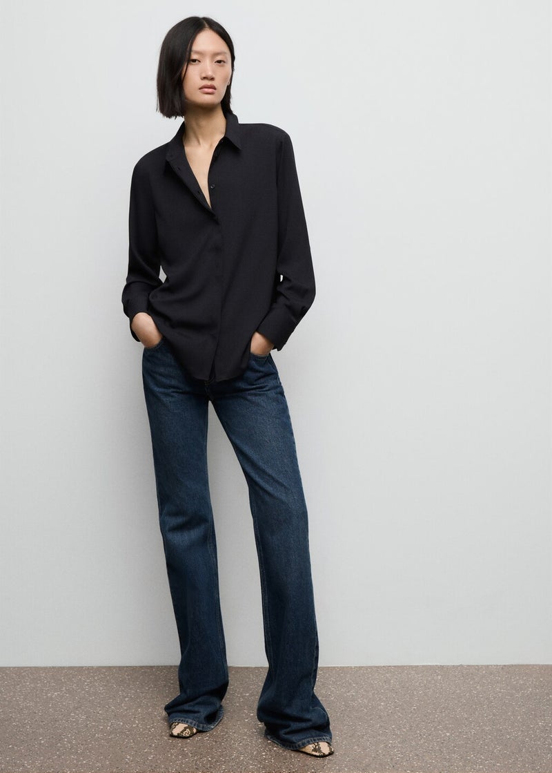 مانجو بلوزة طويلة الأكمام انسيابية - Image 5