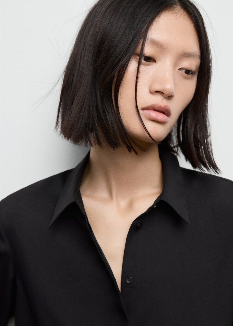 مانجو بلوزة طويلة الأكمام انسيابية - Image 4