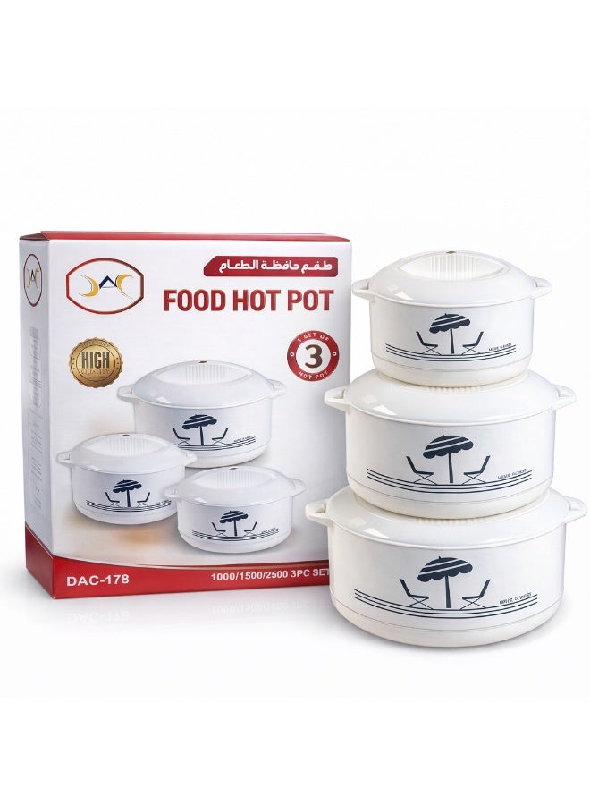 داك طقم حافظات طعام حرارية — 3 قطع مع احتفاظ ممتاز بالحرارة (1000 مل – 1500 مل – 2500 مل) - Image 5