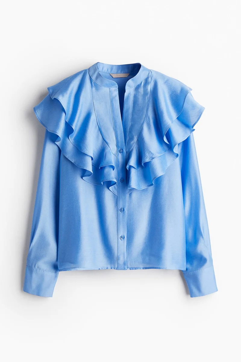 اتش اند ام بلوزة بحواف مكشكشه