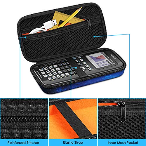 Fintie Graphing Calculator Carrying Case for TI-84 Plus CE, Fintie Hard EVA Shockproof Protective Box for TI-84 Plus/TI-83 Plus CE/Casio fx-9750GII (Starry Sky) - Image 3