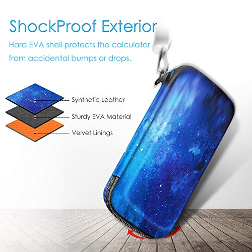 Fintie Graphing Calculator Carrying Case for TI-84 Plus CE, Fintie Hard EVA Shockproof Protective Box for TI-84 Plus/TI-83 Plus CE/Casio fx-9750GII (Starry Sky) - Image 5