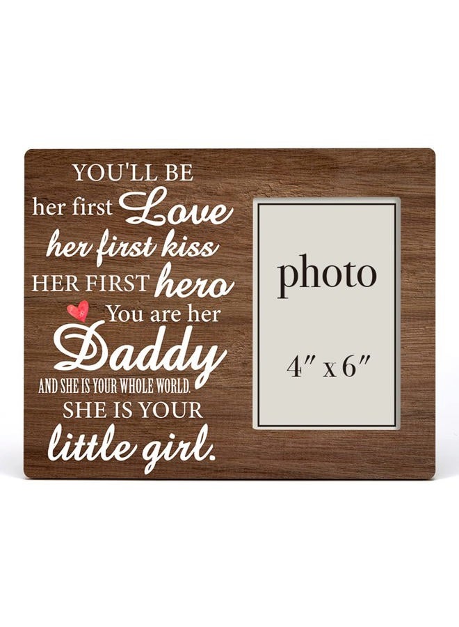 Zauly Daddy Gift for New Dad Daddy-to-be from Unborn Baby Girl Wooden Picture Frame, Daddy Little Girl Wood Photo Frame Gifts for First Father's Day Gender Reveal, Tabletop and Wall Mounting, 4x6 Inch Photo - Image 2
