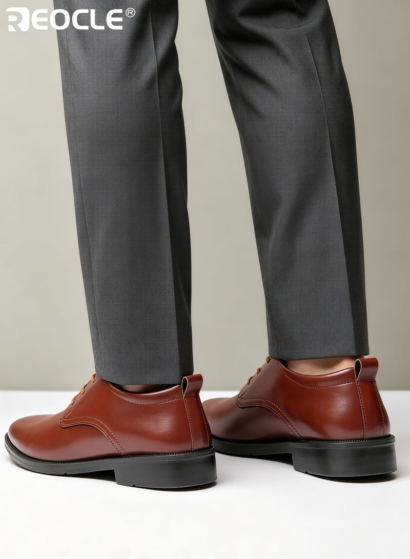 REOCLE Men's Business Shoes with Leather Design and Waterproof Feature Formal Dress Shoes with Lightweight Sole for Wedding Work Wear - Image 3