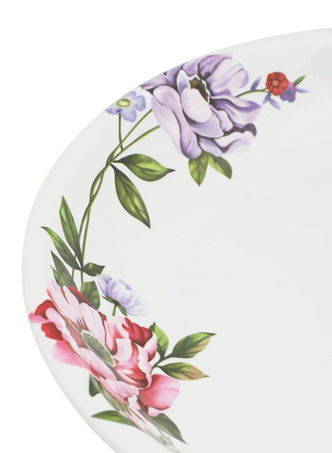 Abir 6-Piece Melamine Deep Round Serving Plate Set 36 CM / 14.17 INCH White/Floral - Image 5