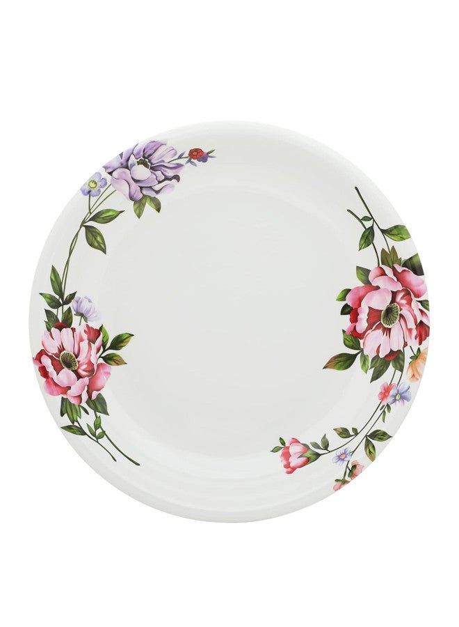 Abir 6-Piece Melamine Deep Round Serving Plate Set 36 CM / 14.17 INCH White/Floral - Image 3