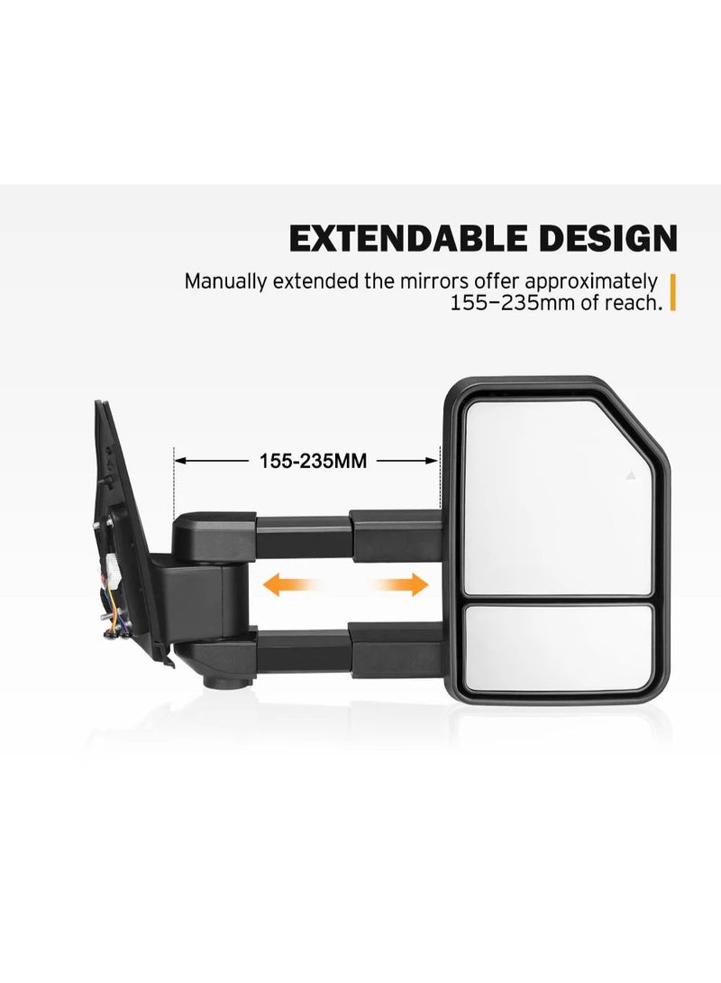 SAN HIMA Extendable Towing Mirrors for Toyota Landcruiser 200 Series 2007 to 2021 - Image 4