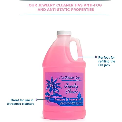 Caribbean Gem Banana & Coconut Oil Jewelry Cleaner (1/2 Gallon Refill) - Jewelry Cleaning Solution Gallon for All Gold, Silver, Diamonds, Rings, Gems & Precious Stones - Image 5