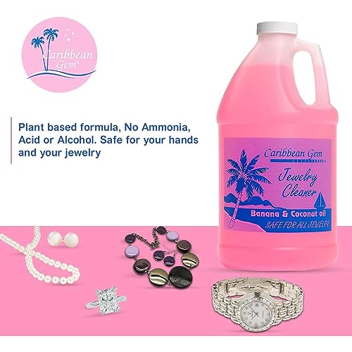 Caribbean Gem Banana & Coconut Oil Jewelry Cleaner (1/2 Gallon Refill) - Jewelry Cleaning Solution Gallon for All Gold, Silver, Diamonds, Rings, Gems & Precious Stones - Image 4