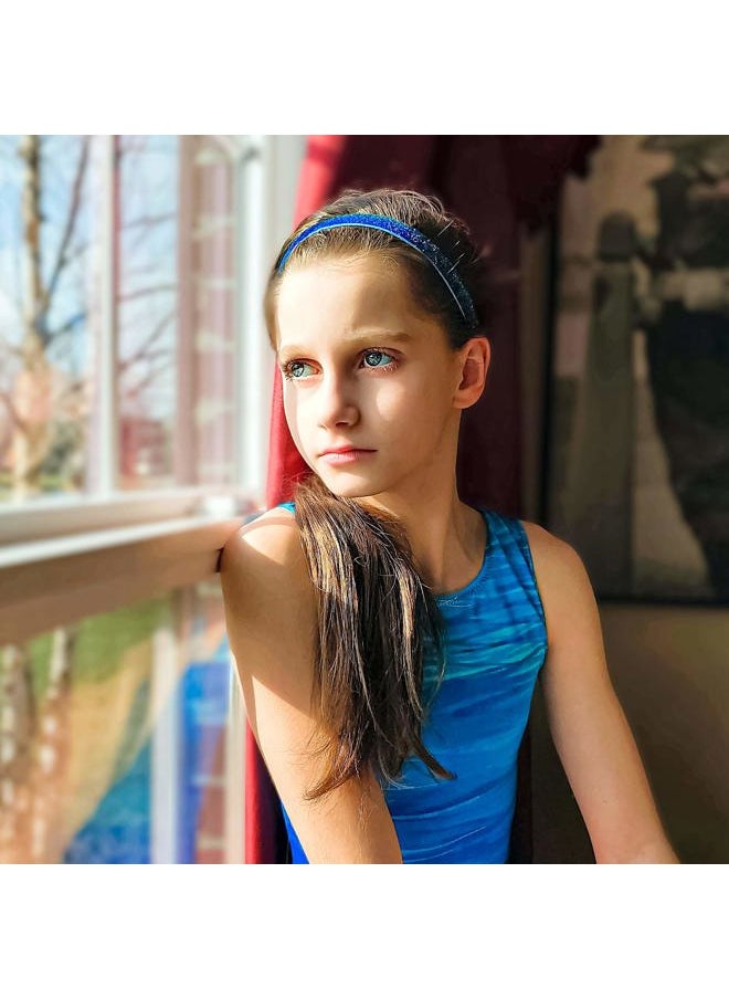 FROG SAC - 6 Glitter Headbands for Girls, Adjustable Non Slip Head Bands for Kids, Cute Sparkly Stretch Elastic Hair Accessories for Gymnastics For Teen Girls, Women - Image 1