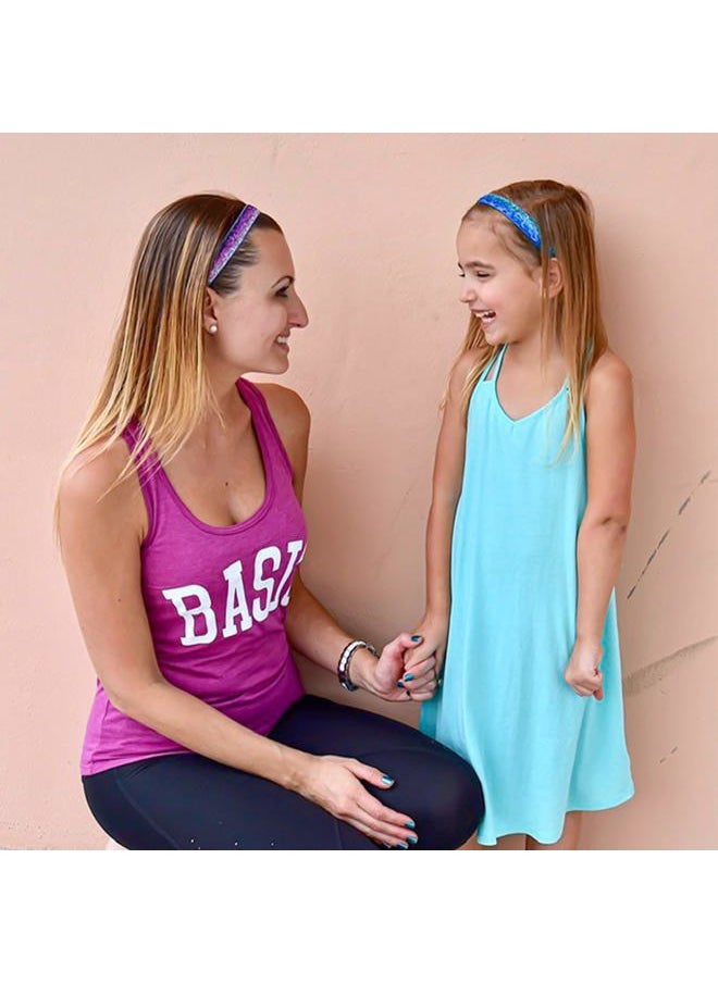 FROG SAC - 6 Glitter Headbands for Girls, Adjustable Non Slip Head Bands for Kids, Cute Sparkly Stretch Elastic Hair Accessories for Gymnastics For Teen Girls, Women - Image 1
