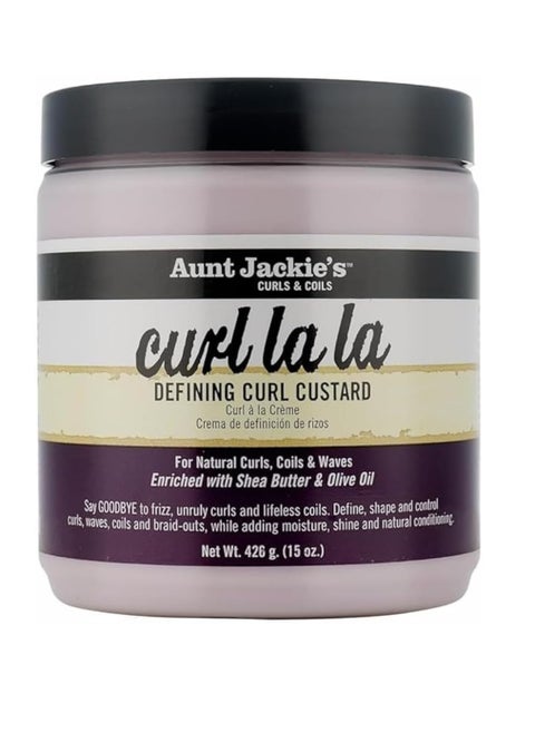 Aunt Jackie’s Curl La La Defining Curl Custard – Shape, Define & Hydrate Curls (15 oz)