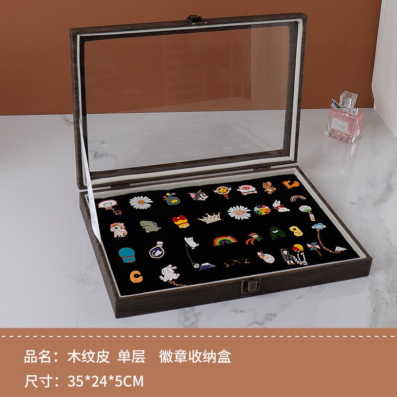 Metal Badge Storage Box Transparent Dustproof Cartoon Medal Jewelry Box Large Capacity Brooch Medal Display Box - Image 1