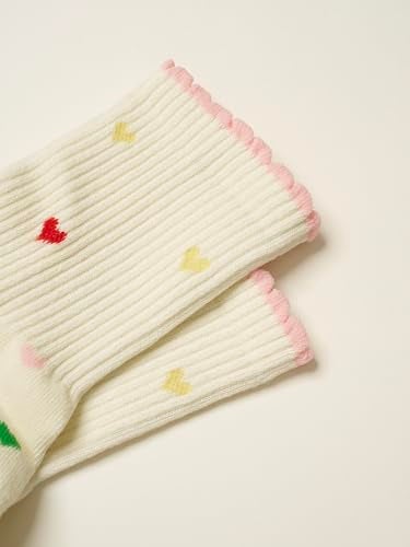 Shapes Studio Crew Half Calf Grip Socks, Cutest Fruits Pilates Socks, Ruffle socks, Non-Slip, Barre Yoga Fitness (US, Numeric, 5, 10, Regular, Regular, Mini Heart Petal, Effortless Club) - Image 5