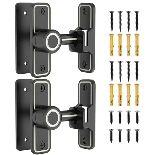 MeBantoo Sliding Barn Door Lock Hardware 90 Degree Locks for Barn Doors Flip Gate Latches for Garden Bathroom Outdoor Garage Window2 PackLuminous Black - Image 1