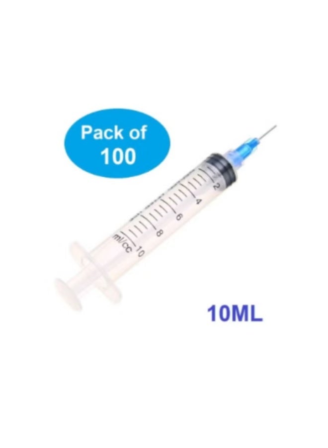 Medical Disposable Syringe 10ml with Needle – Sterile Luer Lock Syringes (100 PCS) for Safe Injection & Medical Use