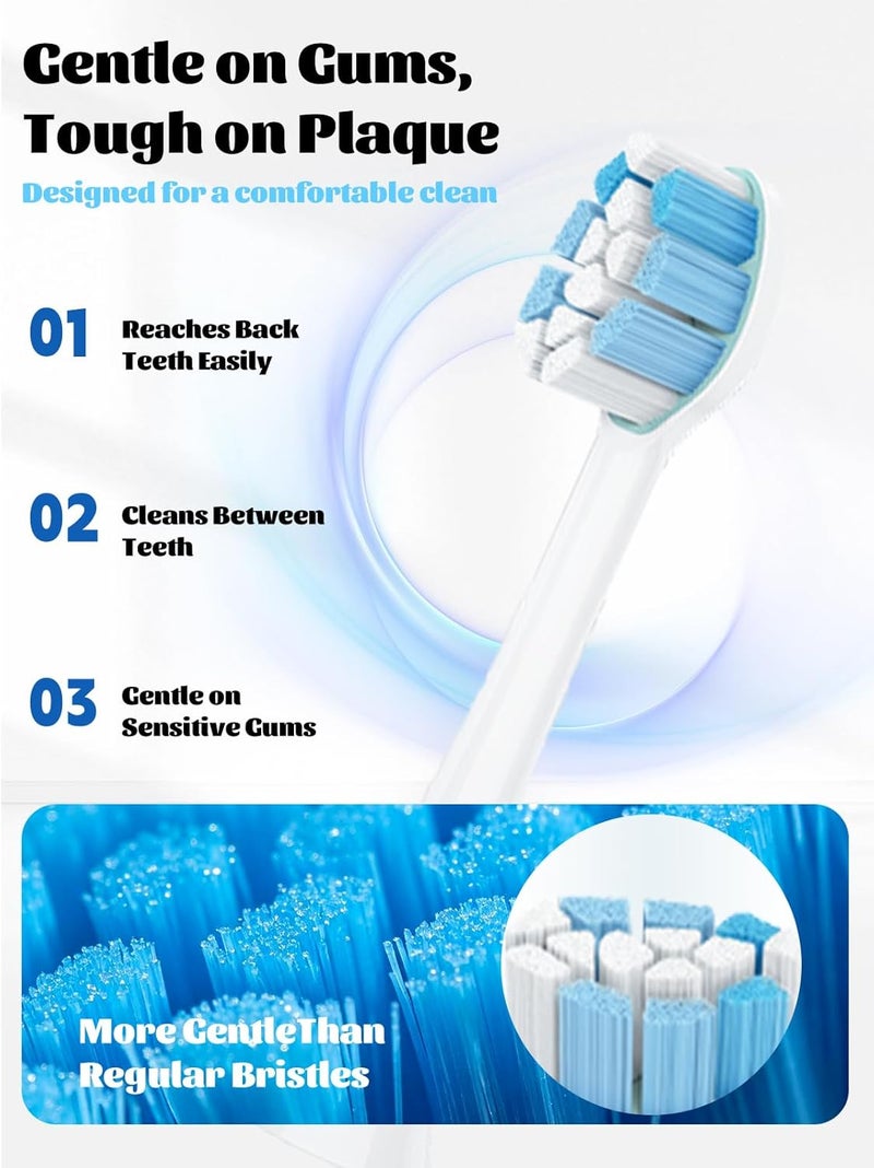 WUNIAK 8 Pack Replacement Toothbrush Heads for Philips Sonicare 6500,Soft Bristles Electric Refills, Deep Cleaning Snap-On Compatible, White - Image 3