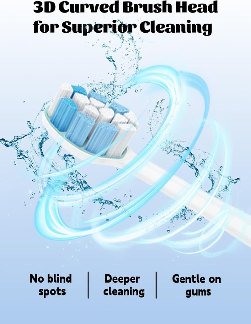 WUNIAK 8 Pack Replacement Toothbrush Heads for Philips Sonicare 6500,Soft Bristles Electric Refills, Deep Cleaning Snap-On Compatible, White - Image 5