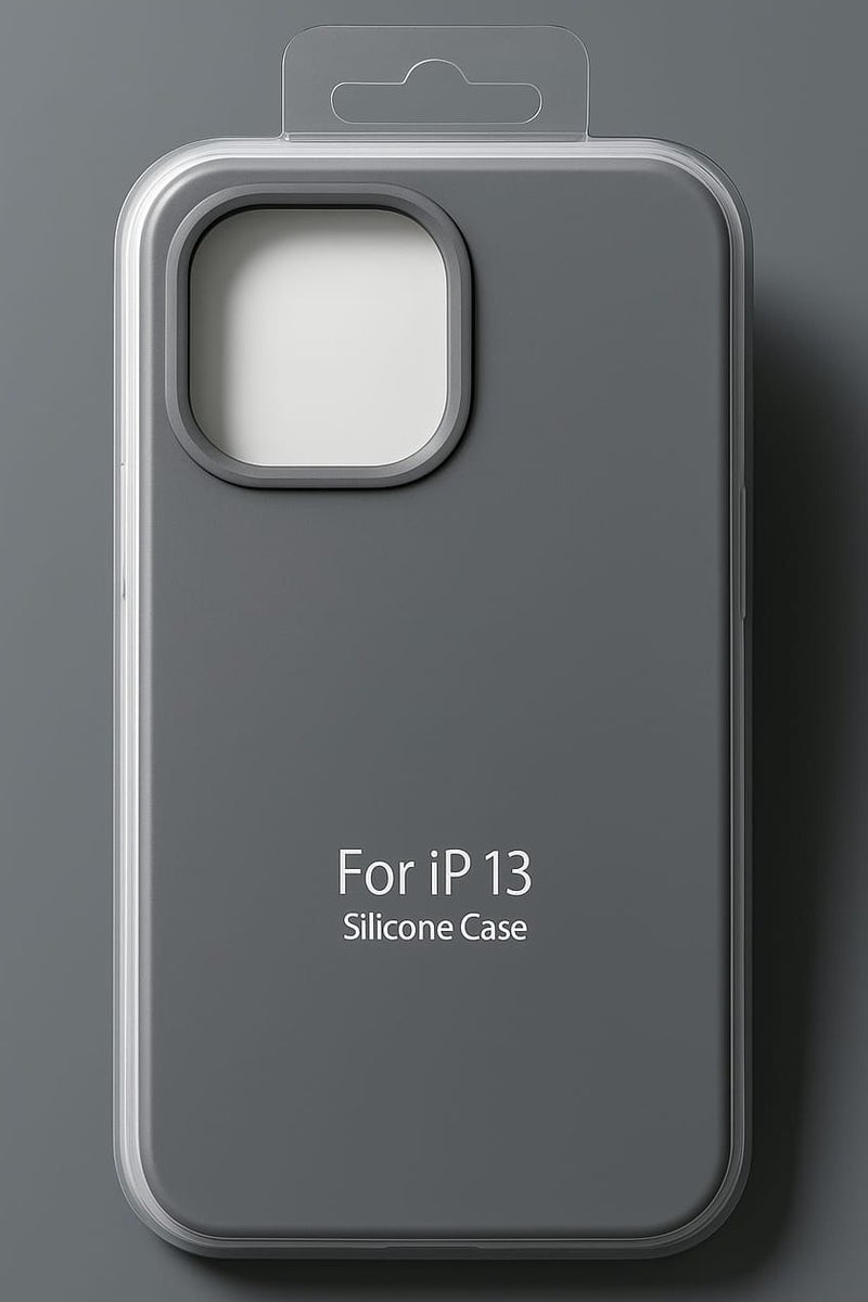 iPhone 13 Silicone Case – Slim Shockproof Protective Back Cover, Soft & Lightweight, Grey - Image 2