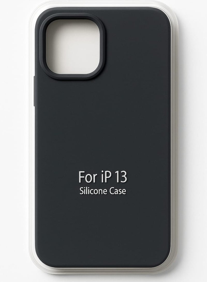 iPhone 13 Silicone Case – Slim Shockproof Protective Back Cover, Soft & Lightweight, Grey - Image 1