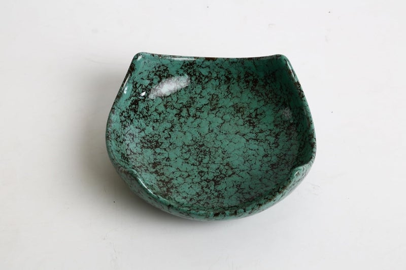 Caffeine Ceramic Handmade Green Crackle Serving Bowl Set of 2 - Image 5