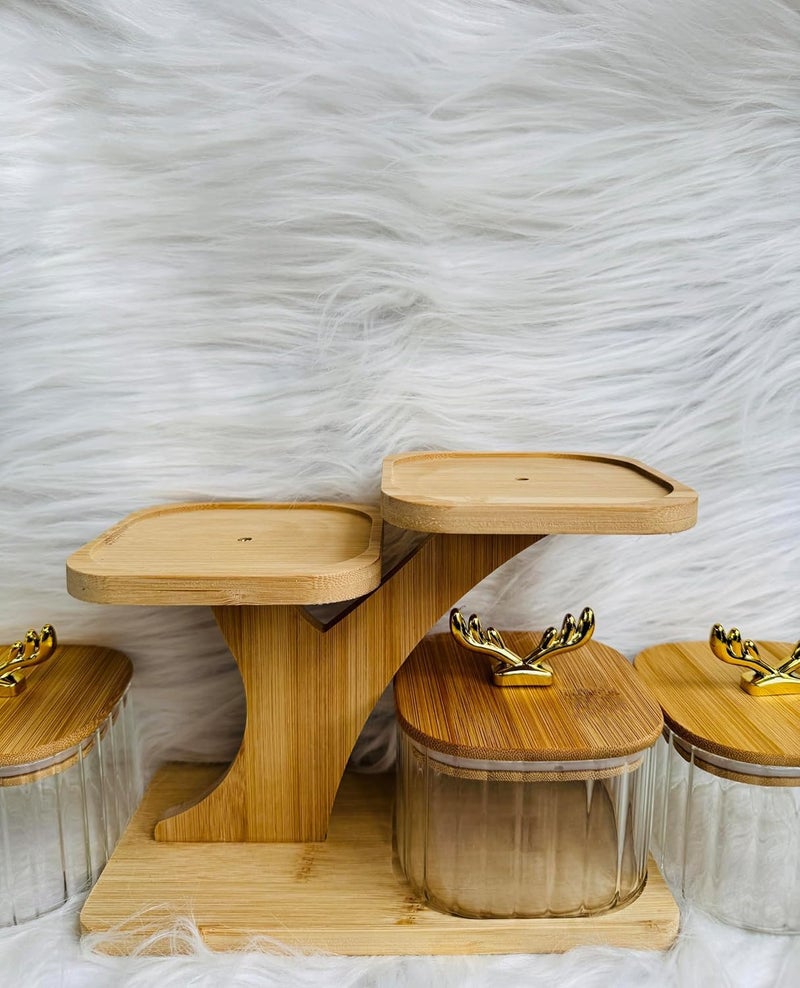 ConvertKitchen Royal Serveware Glass Bowl Set with Airtight Lid & Wooden Holder Stand Tray | Set of 3 Bowls | Snack Serving Bowls for Home, Kitchen, Dining Table(500 ML) - Image 4