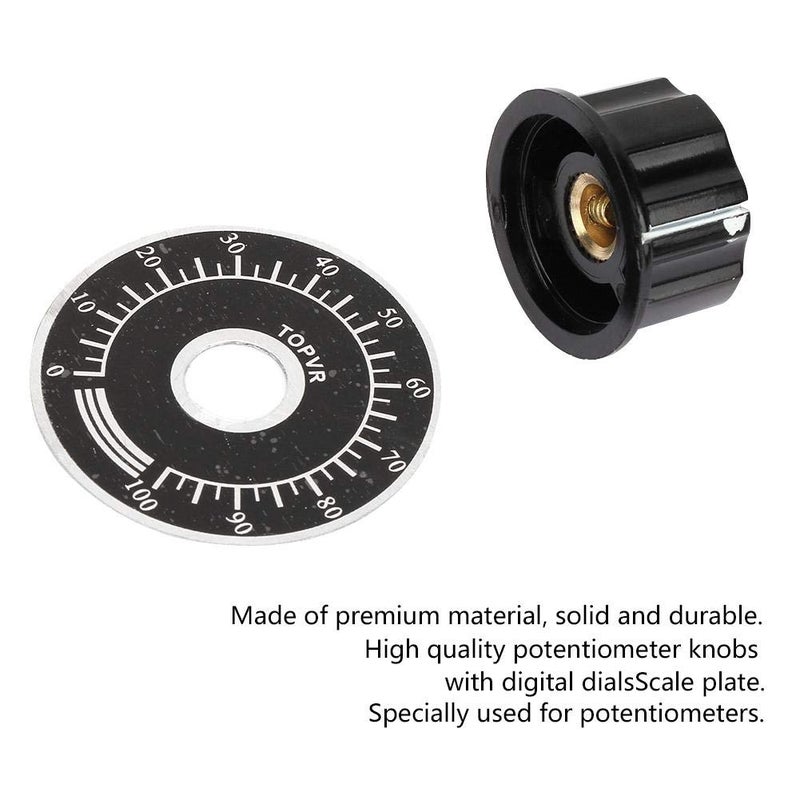 klarako Potentiometer Knob, Potentiometer Scale Plate, Durable Digital Dial Scale Plate MF-Aklarako Potentiometer Cap Potentiometer Replace 10Pcs for DIY - Image 5