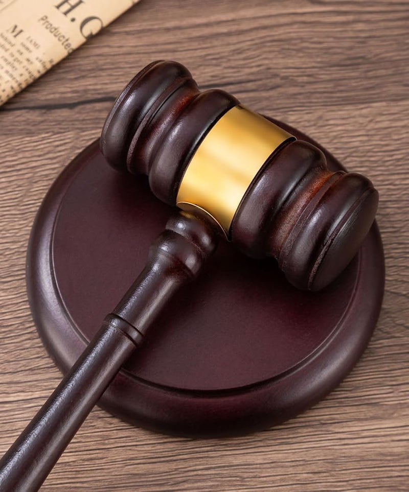 AZOFIA Handmade Wooden Gavel and Sound Block Perfect for Lawyer Judge Auction Sale Meetings Student and Gifts (Round Block II) - Image 5