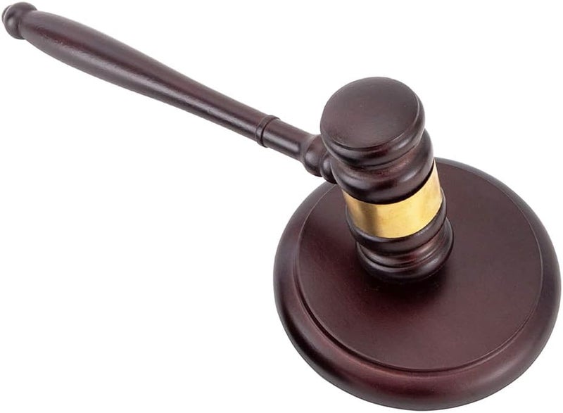 AZOFIA Handmade Wooden Gavel and Sound Block Perfect for Lawyer Judge Auction Sale Meetings Student and Gifts (Round Block II) - Image 2
