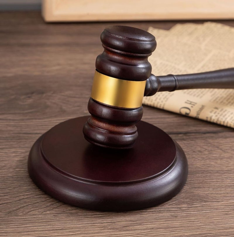 AZOFIA Handmade Wooden Gavel and Sound Block Perfect for Lawyer Judge Auction Sale Meetings Student and Gifts (Round Block II) - Image 4