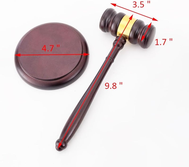 AZOFIA Handmade Wooden Gavel and Sound Block Perfect for Lawyer Judge Auction Sale Meetings Student and Gifts (Round Block II) - Image 3