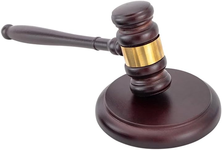 AZOFIA Handmade Wooden Gavel and Sound Block Perfect for Lawyer Judge Auction Sale Meetings Student and Gifts (Round Block II) - Image 1