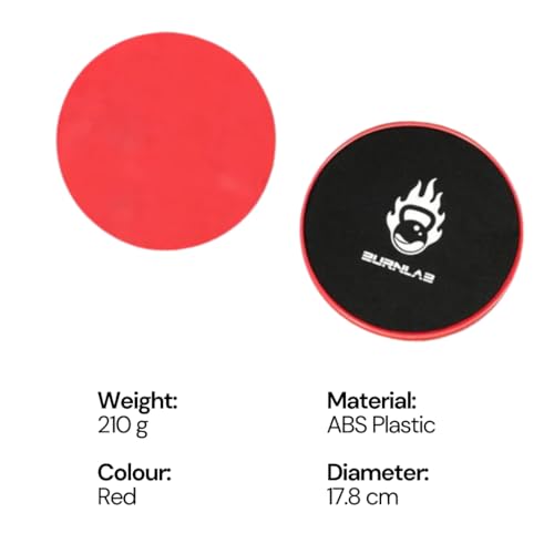 Burnlab Core Sliders (Set of 2) - Dual Sided, Smooth Gliding Discs - for Abs, Back, and Leg - Stregthen Abs & Improve Balance at Gym or Home - Ideal for Men and Women - Image 2