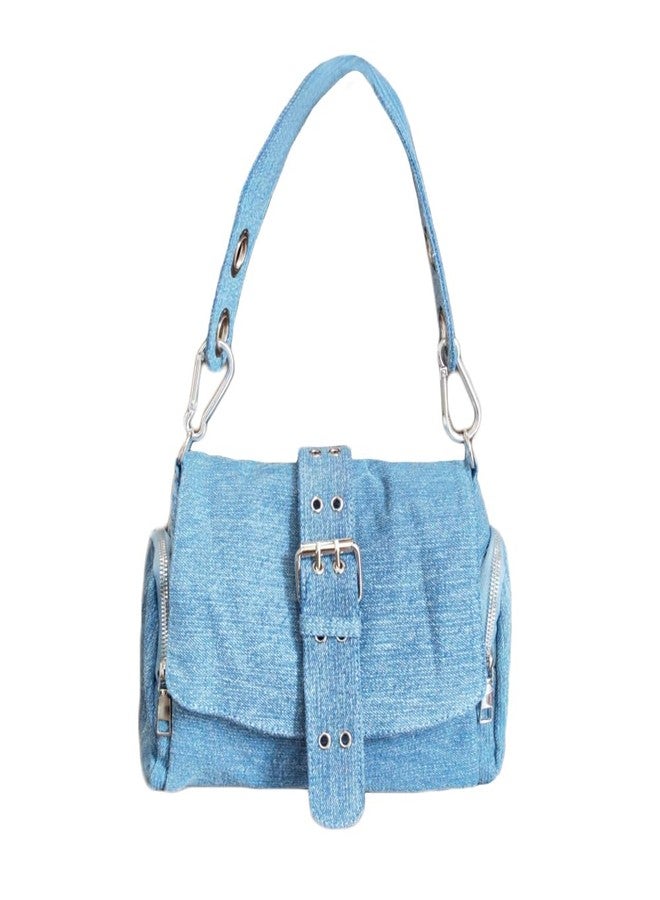 NIGEDU Fashion Women Shoulder Bag Denim Crossbody Handbag Female Messenger Purse Bags (Light Blue) - Image 1