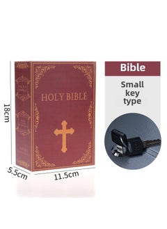 Generic Book Password Insurance Box Savings Box Safe Deposit Box Creative Change Book Storage Box A Generation Of Hair-Color:Bible Key-Size:18*11.5*5.5cm  - Image 1