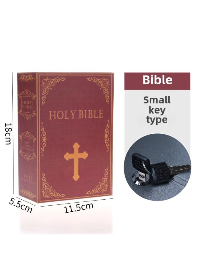 Book Password Insurance Box Savings Box Safe Deposit Box Creative Change Book Storage Box A Generation Of Hair-Color:Bible Key-Size:18*11.5*5.5cm  - Image 1