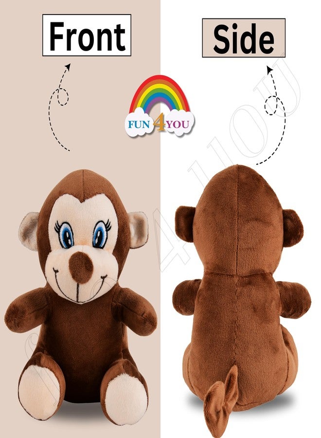 Fun4you Monkey Plush Toy - Soft Stuffed Animal for Kids, Cute Monkey Stuffed Toy, Soft Cuddly Gift for Baby Boys & Girls, Plush Toy for Playtime Fun (Brown, 25 cm) - Image 5