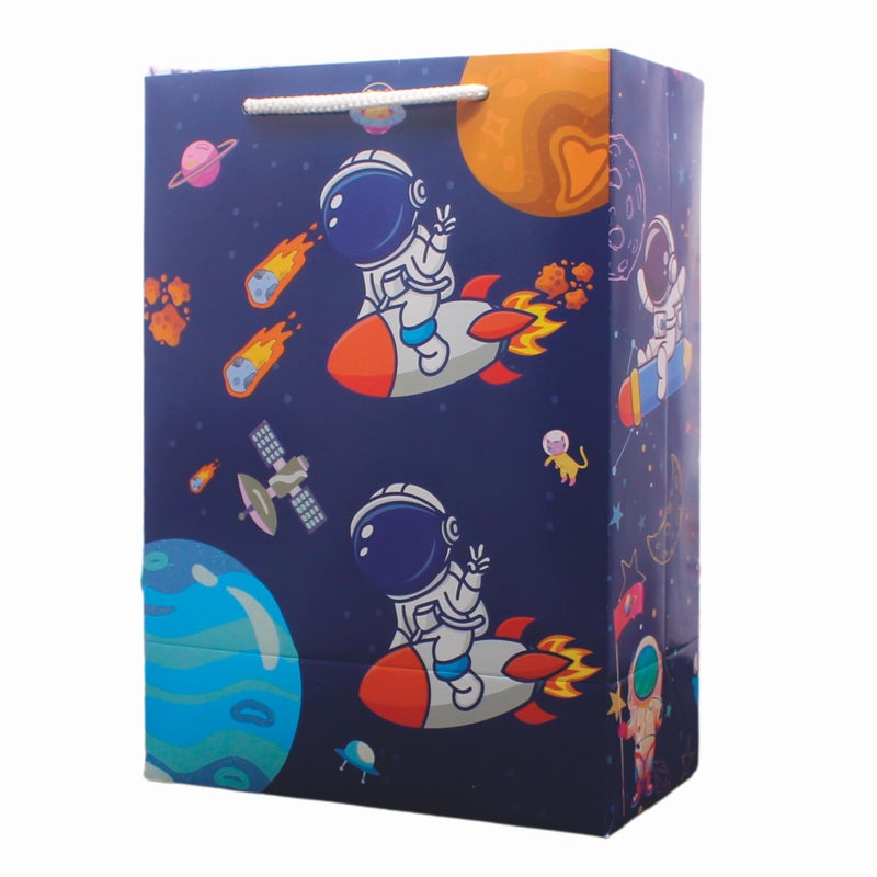 Arrow Paper Products Astronaut Design Gift Bags For Gifting|Weddings|Birthday|Holiday Presents (Pack Of 80),Multicolour - Image 1