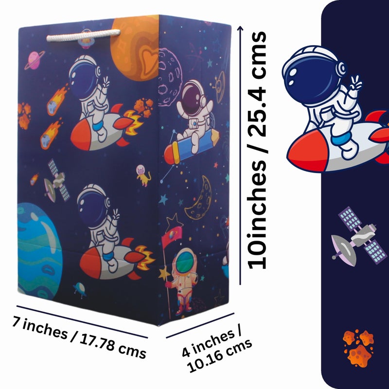 Arrow Paper Products Astronaut Design Gift Bags For Gifting|Weddings|Birthday|Holiday Presents (Pack Of 80),Multicolour - Image 4